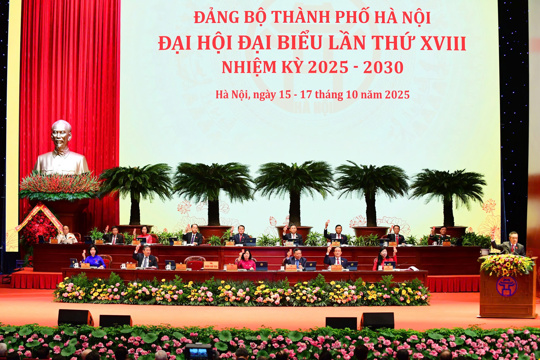 Khai mạc trọng thể Đại hội đại biểu Đảng bộ thành phố Hà Nội lần thứ XVIII, nhiệm kỳ 2025-2030