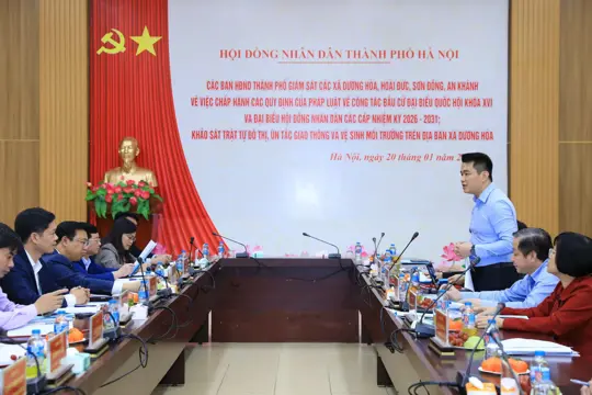 HĐND Thành phố giám sát công tác chuẩn bị bầu cử tại các xã Dương Hòa, Hoài Đức, Sơn Đồng, An Khánh 