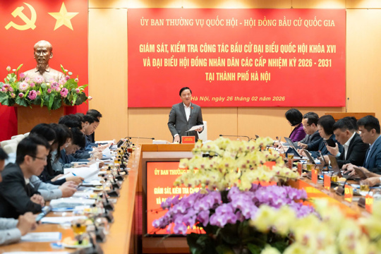 Đoàn giám sát của Quốc hội làm việc với Hà Nội về công tác chuẩn bị bầu cử