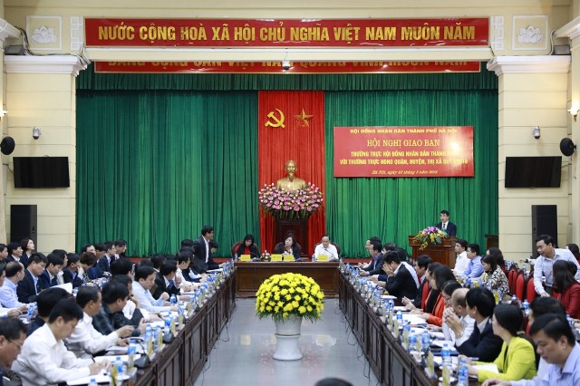 Thường trực HĐND Thành phố tổ chức Hội nghị giao ban với Thường trực HĐND quận, huyện, thị xã Quý I/2018