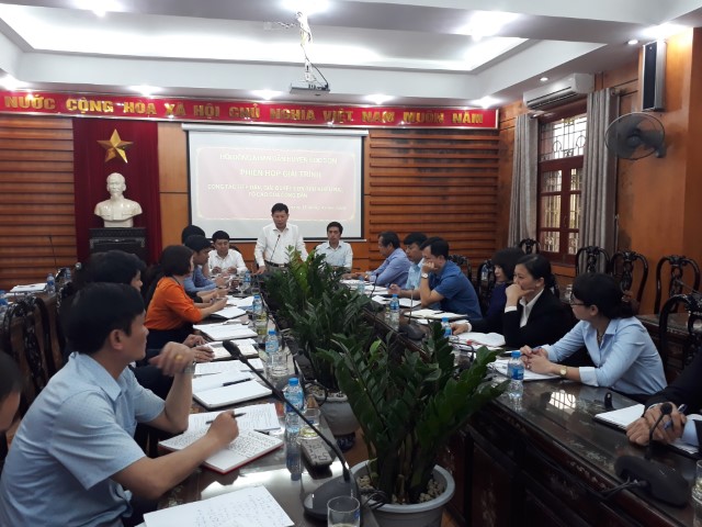 Thường trực HĐND huyện Sóc Sơn tổ chức thành công phiên họp giải trình về công tác tiếp công dân, giải quyết đơn thư khiếu nại, tố cáo trên địa bàn huyện