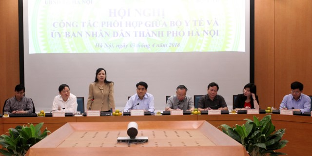 Phó Chủ tịch Phùng Thị Hồng Hà dự buổi làm việc của Bộ trưởng Bộ Y tế với UBND TP Hà Nội