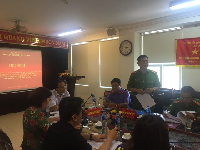 Ban Pháp chế HĐND TP giám sát việc chấp hành pháp luật về một số lĩnh vực trong hoạt động bổ trợ tư pháp tại Công an thành phố Hà Nội