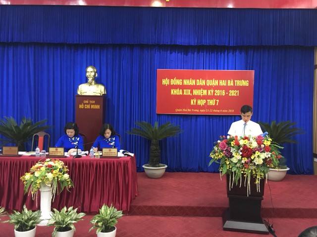 Kỳ họp thứ 7 HĐND quận Hai Bà Trưng khóa XIX, nhiệm kỳ 2016 - 2021