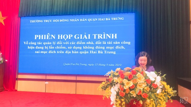 Phiên họp giải trình của Thường trực HĐND quận Hai Bà Trưng