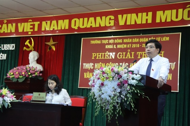 Thường trực HĐND quận Bắc Từ Liêm giải trình về công tác đảm bảo trật tự văn minh đô thị