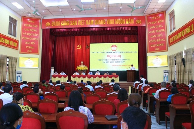 Người ứng cử đại biểu Quốc hội khóa XV đơn vị bầu cử số 9 tiếp xúc cử tri tại 2 huyện: Mỹ Đức và Ứng Hòa