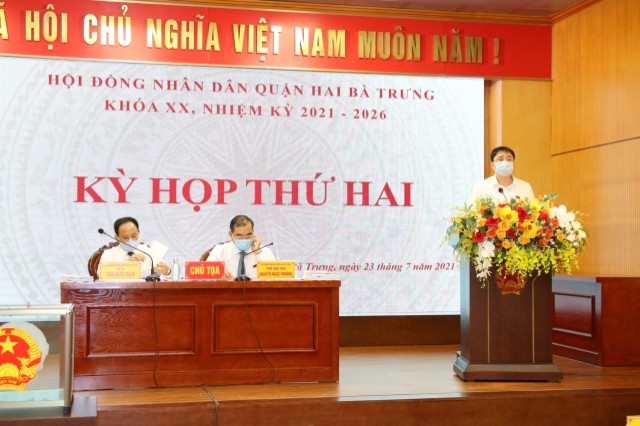Kỳ họp thứ Hai HĐND quận Hai Bà Trưng khóa XX, nhiệm kỳ 2021 - 2026