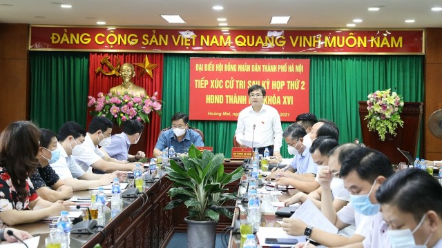 Đại biểu HĐND Thành phố tiếp xúc cử tri sau kỳ họp thứ 2 HĐND Thành phố tại đơn vị bầu cử số 08 quận Hoàng Mai 