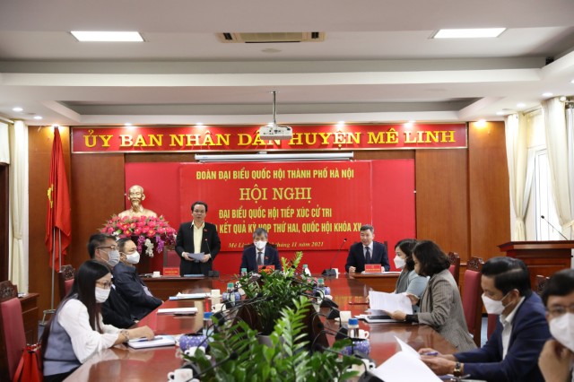 Đại biểu Quốc hội thành phố Hà Nội đơn vị bầu cử số 10 tiếp xúc cử tri huyện Sóc Sơn và Mê Linh