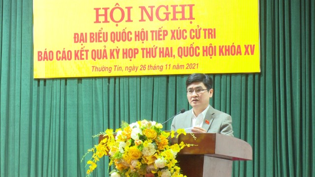 Đại biểu Quốc hội thành phố Hà Nội TXCT huyện  Thường Tín, Phú Xuyên, Ứng Hòa và Mỹ Đức sau kỳ họp thứ 2
