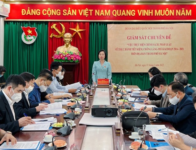 Đoàn ĐBQH TP giám sát thực hành tiết kiệm, chống lãng phí tại Thành đoàn Hà Nội 