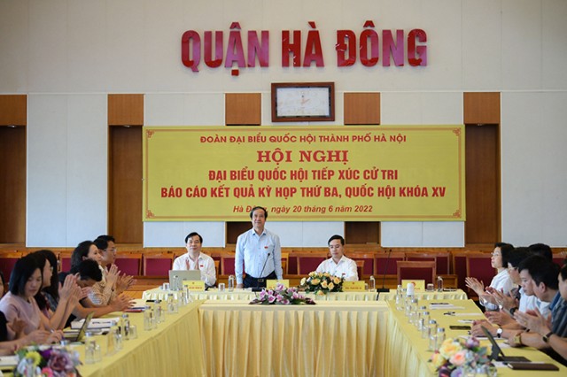Đại biểu Quốc hội thành phố Hà Nội tiếp xúc cử tri quận Hà Đông và các huyện Thanh Trì, Thanh Oai 