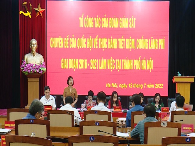 Tổ công tác Đoàn giám sát chuyên đề của Quốc hội làm việc với UBND thành phố Hà Nội