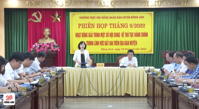 Thường trực HĐND huyện Đông Anh tổ chức Phiên họp tháng 9/2022