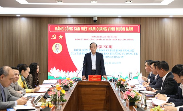 Chủ tịch HĐND Thành phố Nguyễn Ngọc Tuấn chỉ đạo hội nghị kiểm điểm Đảng ủy Tổng Công ty Đầu tư và phát triển hạ tầng đô thị
