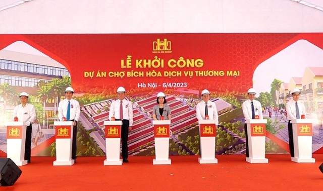 Khởi công xây dựng chợ dịch vụ - thương mại Bích Hòa, huyện Thanh Oai 