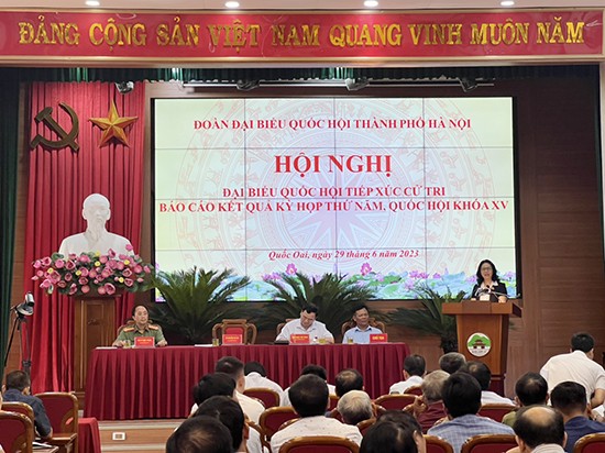 Đại biểu Quốc hội thành phố Hà Nội tiếp xúc cử tri huyện Quốc Oai, Chương Mỹ, Thạch Thất