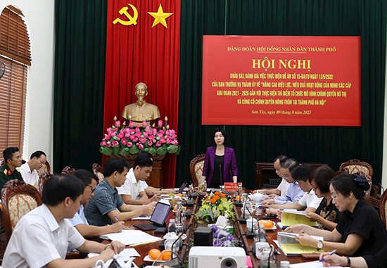 Khảo sát việc thực hiện Đề án số 15-ĐA/TU của Thành ủy tại thị xã Sơn Tây