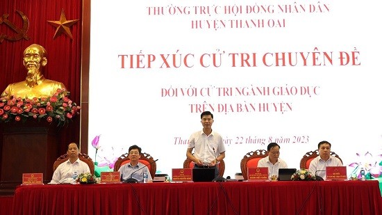 Thường trực HĐND huyện Thanh Oai tiếp xúc cử tri chuyên đề về ngành giáo dục 