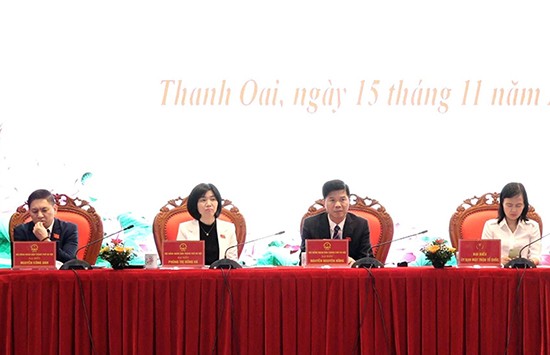 Phó Chủ tịch Thường trực HĐND Thành phố Phùng Thị Hồng Hà tiếp xúc cử tri huyện Thanh Oai 