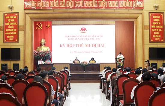 HĐND quận Tây Hồ họp kỳ chuyên đề quyết định các nội dung quan trọng 