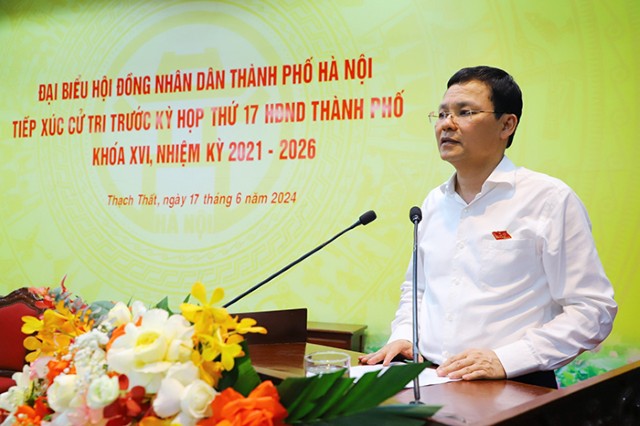 Phó Chủ tịch HĐND Thành phố Phạm Quí Tiên tiếp xúc cử tri huyện Thạch Thất 