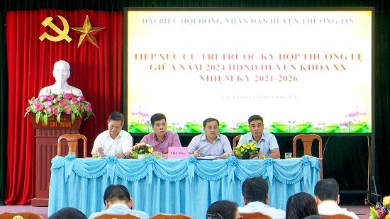 Đại biểu HĐND huyện Thường Tín tiếp xúc cử tri trước Kỳ họp thường lệ giữa năm 2024