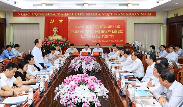 Thành phố Hà Nội và tỉnh Bà Rịa - Vũng Tàu trao đổi kinh nghiệm hoạt động cơ quan dân cử 