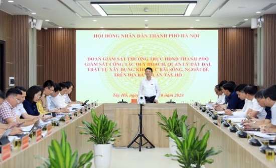 Thường trực HĐND Thành phố giám sát công tác quy hoạch, quản lý đất đai, trật tự xây dựng khu vực bãi sông, ngoài đê tại quận Tây Hồ