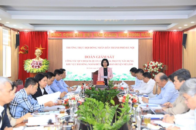 Thường trực HĐND Thành phố giám sát việc quy hoạch, quản lý đất đai ngoài bãi sông tại Mê Linh